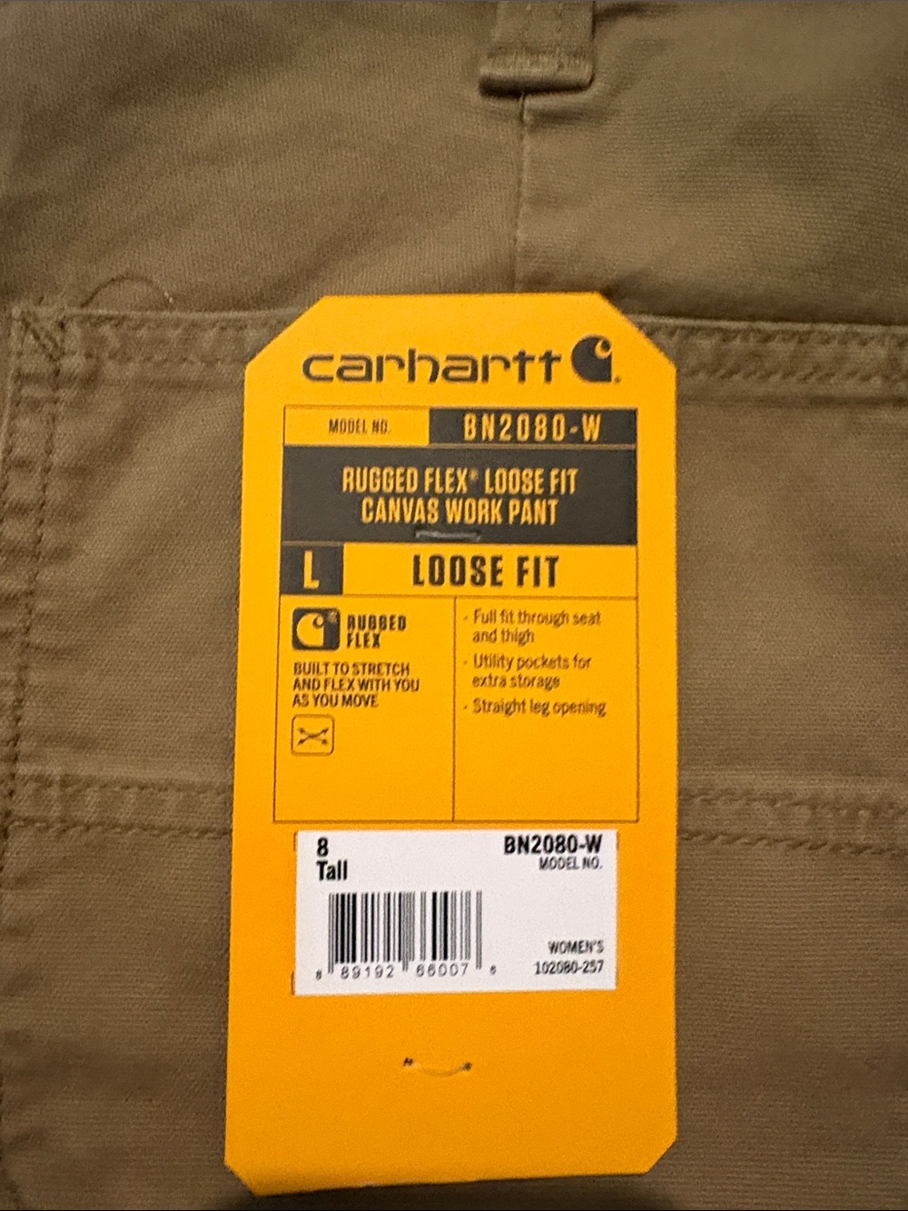 NWT carhartt women’s sz 8 tall canvas work pants 907 - Picture 4 of 6